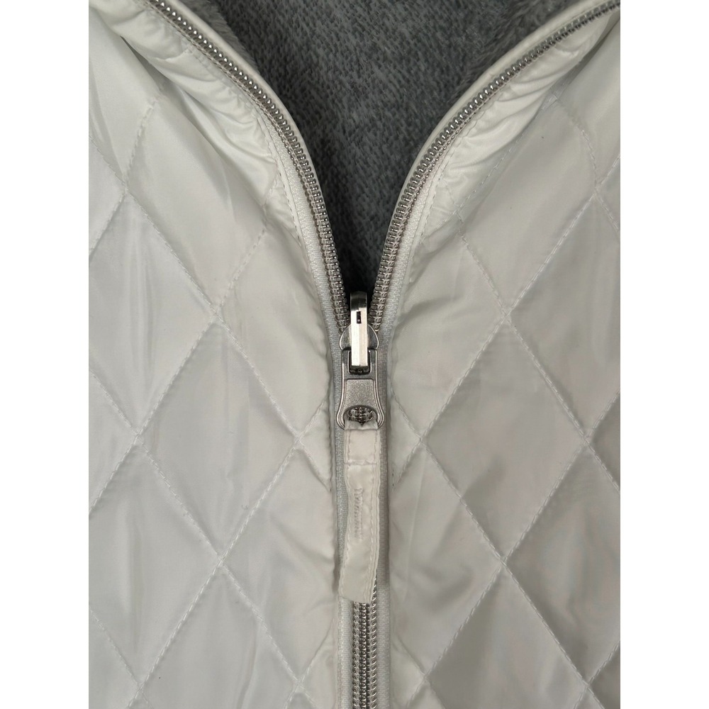 Free Country Reversible Puffer Vest Woman's Large White/Gray EC - Picture 3 of 16